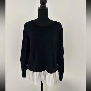 Worthington 2-in-1 Pleated Sweater Petite Large